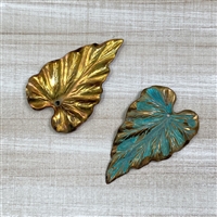 kelliesbeadboutique.com | Woodsy Leaf Brass Stamping with Verdigris Finish