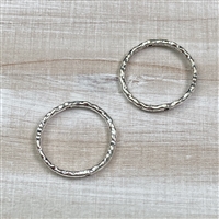 kelliesbeadboutique.com | Antique Silver 2 hole Hammered Rings