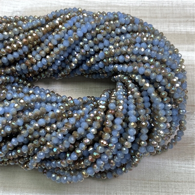 kelliesbeadboutique.com | 4x3mm Blue and Bronze Chinese Crystals