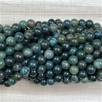 kelliesbeadboutique.com | 10mm Moss Agate Large Hole Beads - short strand