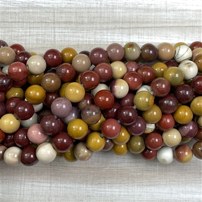 kelliesbeadboutique.com | 10mm Mookaite Large Hole Beads - short strand