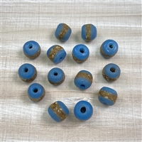kelliesbeadboutique.com | 14mm Blue Kente Krobo Beads