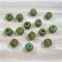 kelliesbeadboutique.com | 14m Green Kente Krobo Beads
