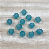 kelliesbeadboutique.com | 8-10mm Aqua Ghana Glass Beads