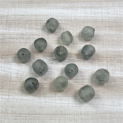 kelliesbeadboutique.com | 10-12mm Grey Ghana Glass Beads