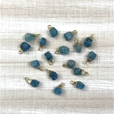 kelliesbeadboutique.com | 8x5-10x7 Rough Apatite Gold Electroplate