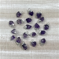 kelliesbeadboutique.com | 8x5-10x7 Rough Amethyst Silver Electroplate