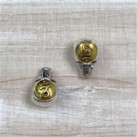 kelliesbeadboutique.com | Antique Silver and Antique Gold with Ohm 3 Hole Guru Beads