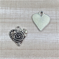 kelliesbeadboutique.com | Pewter Swirl Heart Charm