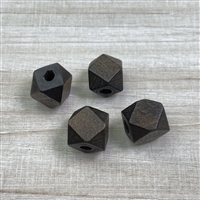 kelliesbeadboutique.com | 12mm Faceted Hexagon Large Hole Wood Beads - 4 pieces