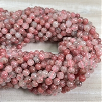 kelliesbeadboutique.com | 6mm Brazilian Rhodonite Bead Strands