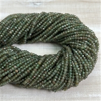 kelliesbeadboutique.com | 2x3mm Faceted Green Apatite Bead Strands