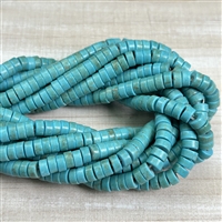 kelliesbeadboutique.com | 6x3mm Turquoise Magnesite Heishi Bead Strands