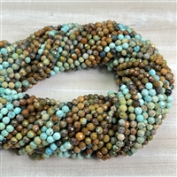 kelliesbeadboutique.com | 4mm Gradient Faceted Hubei Turquoise Bead Strands