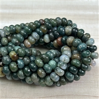 kelliesbeadboutique.com | 5x8mm Fancy Jasper Rondelle Large Hole Beads