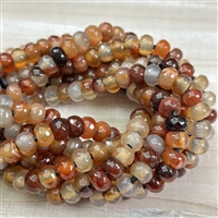 kelliesbeadboutique.com | 5x8mm Faceted Carnelian Rondelle Large Hole Beads