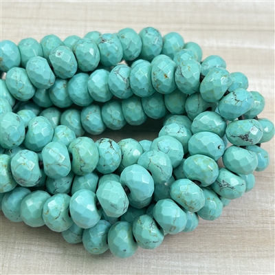 kelliesbeadboutique.com |8x11mm Faceted Magnesite Rondelle Large Hole Beads