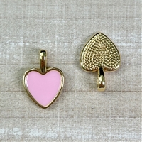 kelliesbeadboutique.com | 10x15mm Baby Pink Enamel Heart Charm