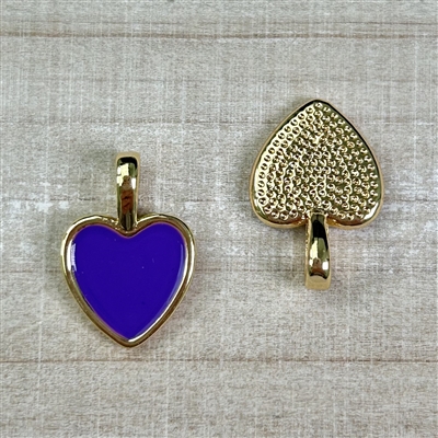 kelliesbeadboutique.com | 10x15mm Purple Enamel Heart Charm