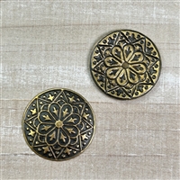 kelliesbeadboutique.com | 23mm Persian Disk Backing Brass Stamping