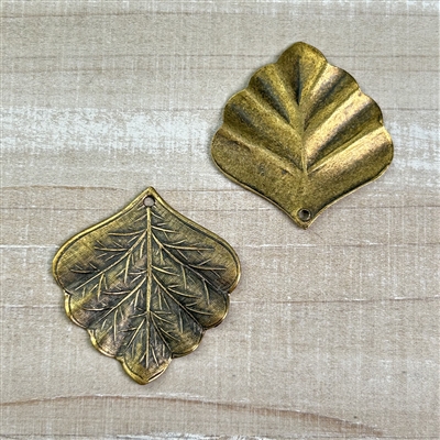 kelliesbeadboutique.com | 27mm Brass Stamping Aspen Leaf