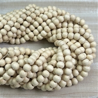 kelliesbeadboutique.com | 8mm White Wood Strands