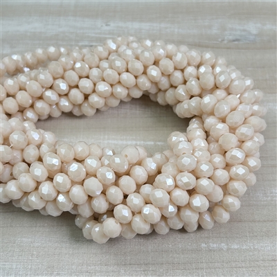 kelliesbeadboutique.com | 8x6mm Faceted Misty Rose Chinese Crystals