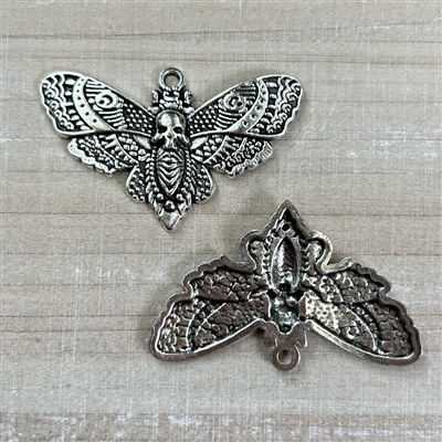 kelliesbeadboutique.com | Moth with Skull Pendant