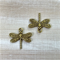 kelliesbeadboutique.com | Antique Brass Dragonfly Charm