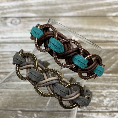 kelliesbeadboutique.com | Gaelic Circles Leather Bracelet Kit