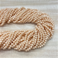 kelliesbeadboutique.com | 4x3mm Pearl Luster Misty Rose Chinese Crystal