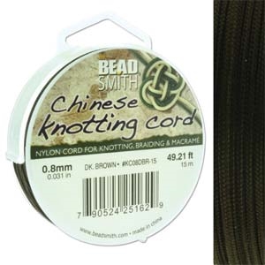 kelliesbeadboutique.com | Chinese Knotting Cord .8mm Dark Brown