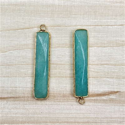 kelliesbeadboutique.com | Natural Amazonite Pendants with Brass Findings