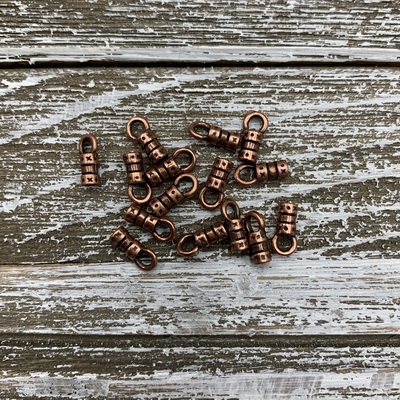 2mm Crimp End - Antique Copper