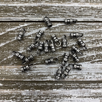 3mm Crimp End - Antique Silver