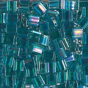 Miyuki 5mm Tranparent Teal AB Tila Bead