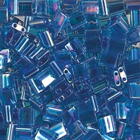 Miyuki 5mm Transparent Capri Blue AB Tila Bead