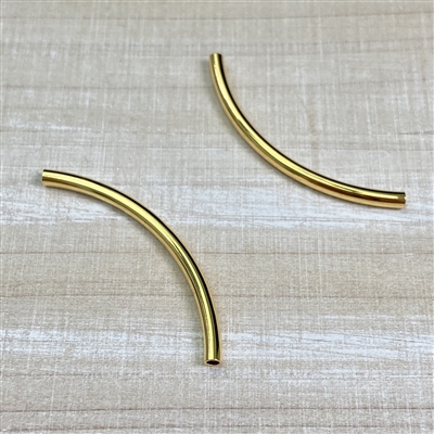 kelliesbeadboutique.com | Gold Plated Curved Tube