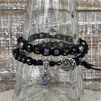 kelliesbeadboutique.com | Stephanie Bracelet - Purple and Silver