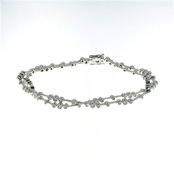 BLD0057 18k White Gold Diamond Bracelet