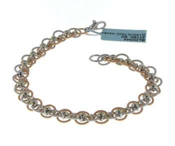 BLD2347 18k Rose & White Gold Diamond Bracelet