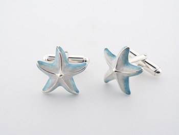 CUF1006 Sterling Silver Enamel Cuff Links