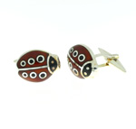 CUF1009 Sterling Silver Enamel Cuff Links