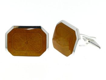 CUF1012 Sterling Silver Enamel Cuff Links