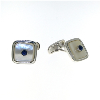 CUF1023 Sterling Silver Lapis Cuff Links
