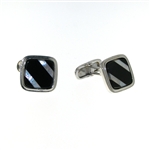 CUF1024 Sterling Silver Onyx Cuff Links