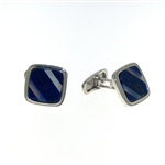 CUF1025 Sterling Silver Lapis Cuff Links