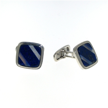 CUF1025 Sterling Silver Lapis Cuff Links