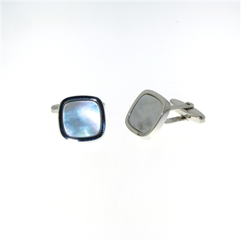 CUF1029 Sterling Silver Mother-of-Pearl Cuff Links