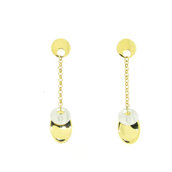 E000007 18k Yellow & White Gold Drop Earrings